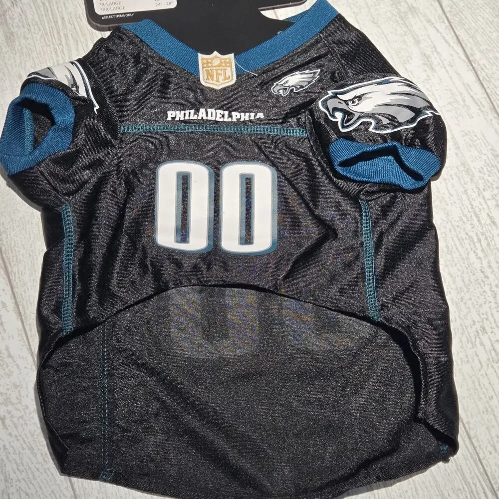 NWT Pets First NFL Philly Eagles Color Rush Dog Jersey, Size MEDIUM 14-18